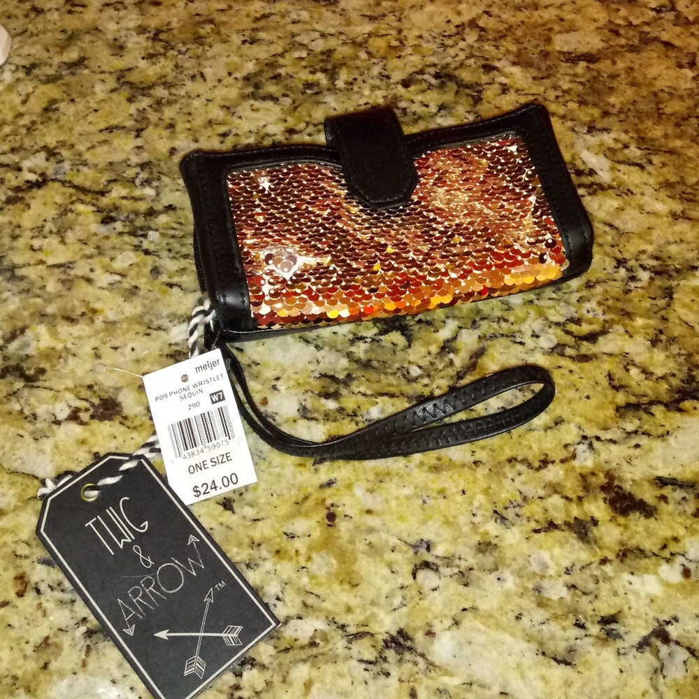 1008 Twig & Arrow Sequined Phone Wristlet